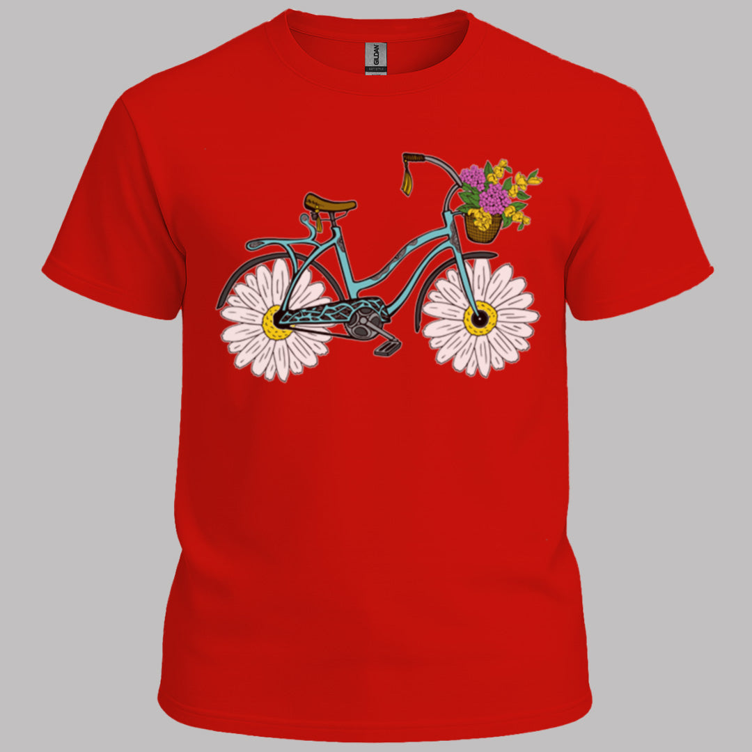 Fiets met madeliefwielen T‑Shirt