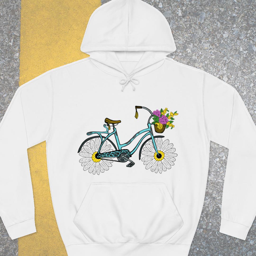 Fiets met madeliefwielen Hoodie