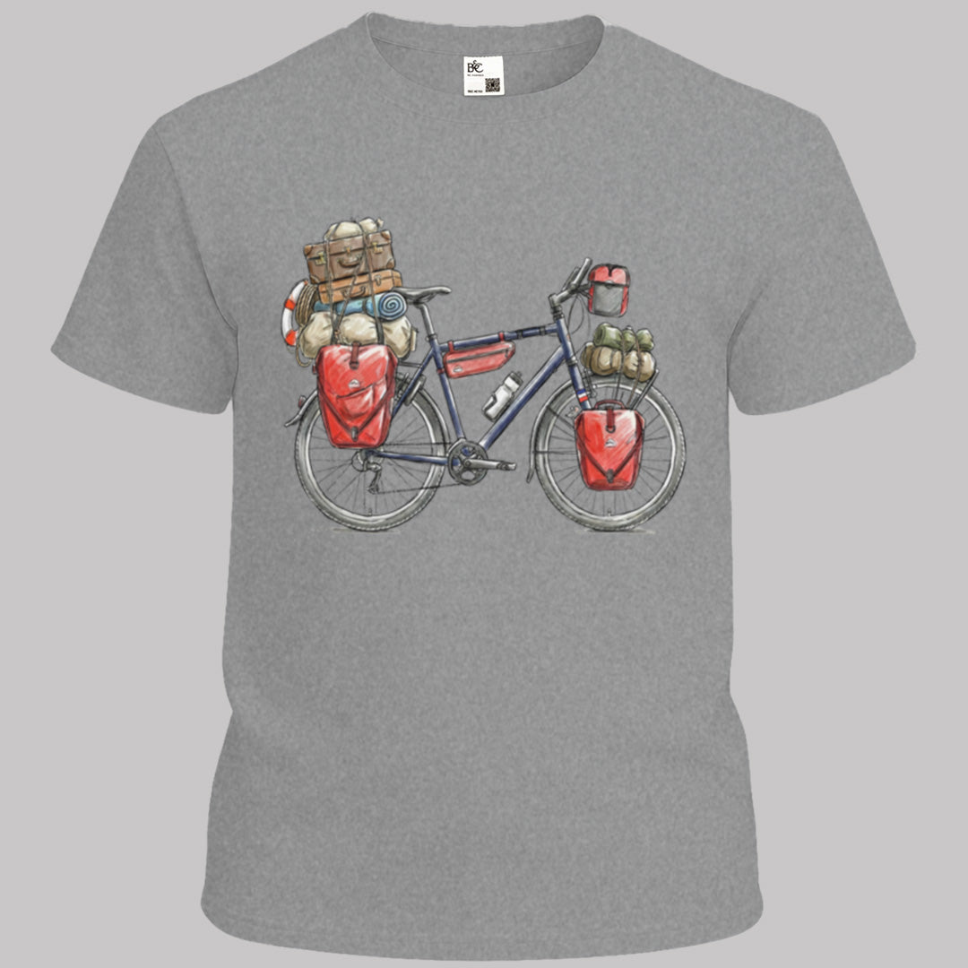 Vélo de voyage chargé T‑shirt