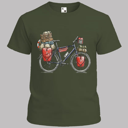 Vélo de voyage chargé T‑shirt