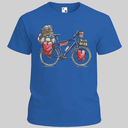 Vélo de voyage chargé T‑shirt