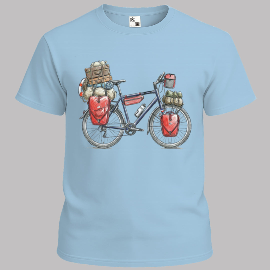 Vélo de voyage chargé T‑shirt