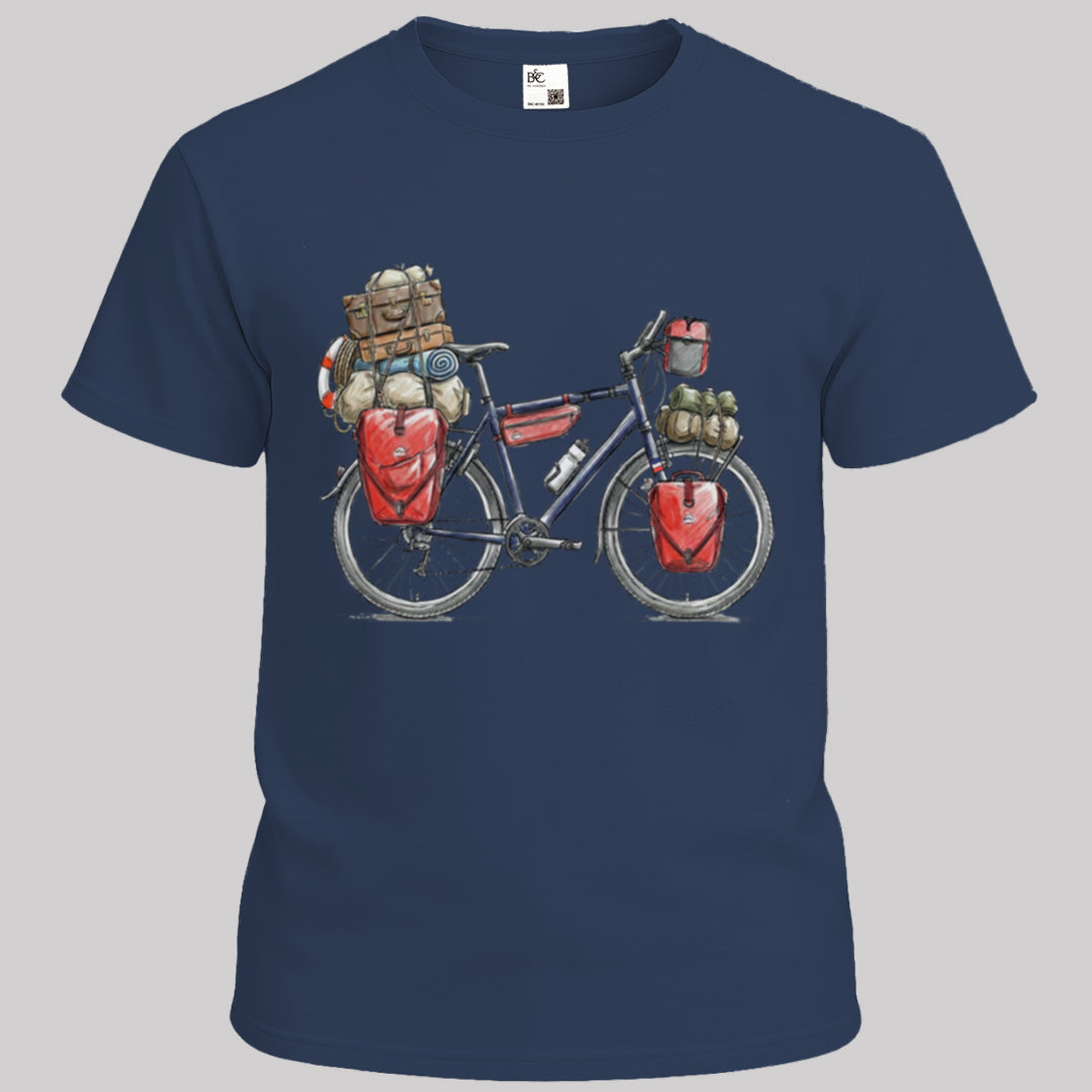 Vélo de voyage chargé T‑shirt