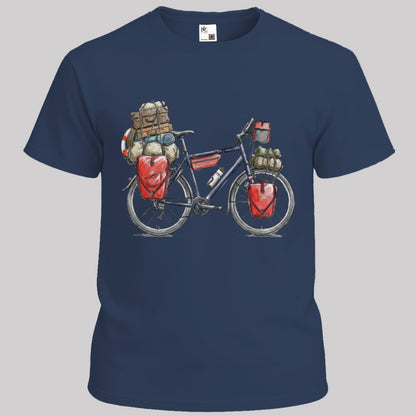 Vélo de voyage chargé T‑shirt