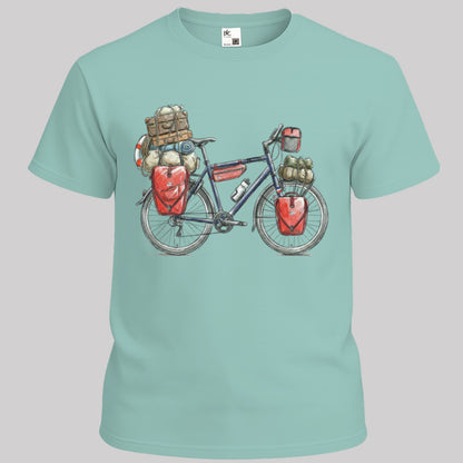 Vélo de voyage chargé T‑shirt