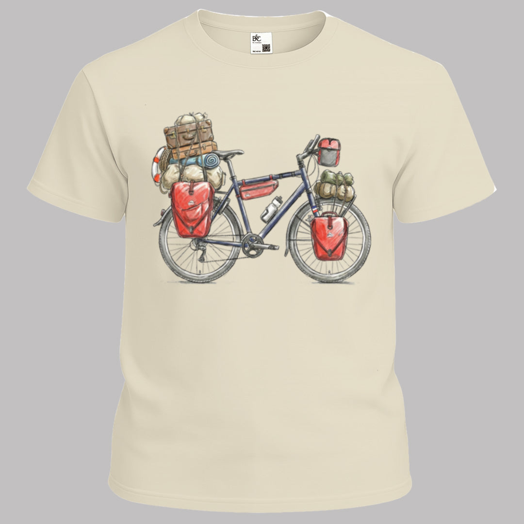 Vélo de voyage chargé T‑shirt