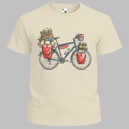 Vélo de voyage chargé T‑shirt