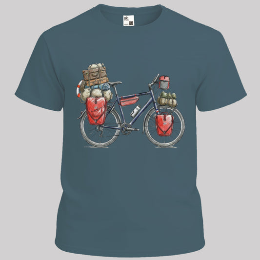 Vélo de voyage chargé T‑shirt