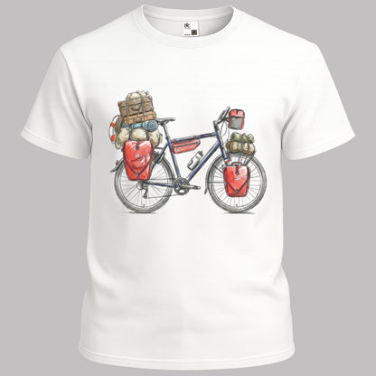 Vélo de voyage chargé T‑shirt