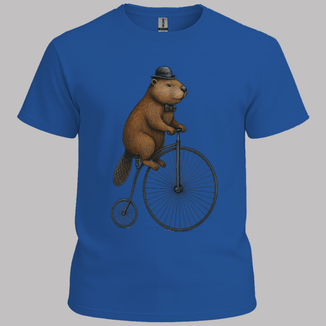 Bever op antieke fiets T‑Shirt