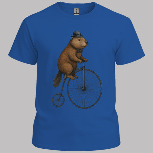 Bever op antieke fiets T‑Shirt