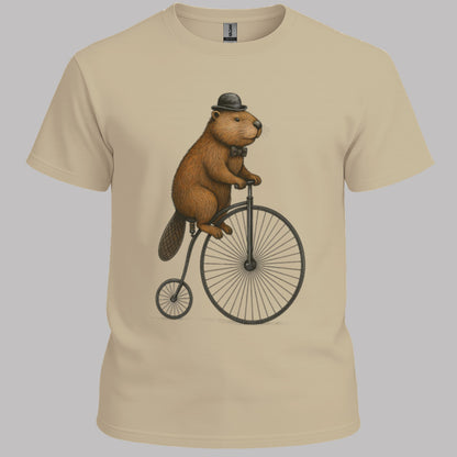 Bever op antieke fiets T‑Shirt