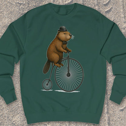 Bever op antieke fiets Sweater