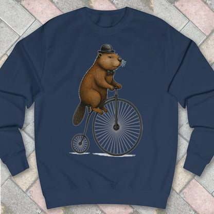Bever op antieke fiets Sweater