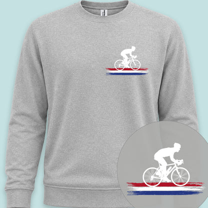 Wielrenner Nederlandse 3-kleur wit Sweater