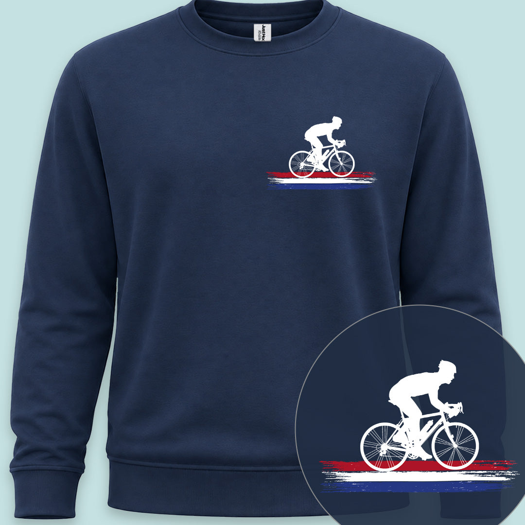 Wielrenner Nederlandse 3-kleur wit Sweater