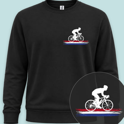 Wielrenner Nederlandse 3-kleur wit Sweater