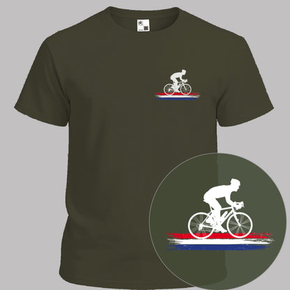 Wielrenner Nederlandse 3-kleur wit T‑Shirt