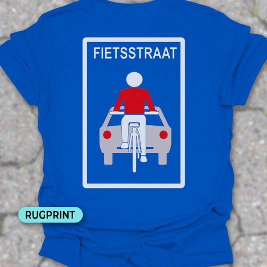 Fietsstraat rugprint T‑Shirt