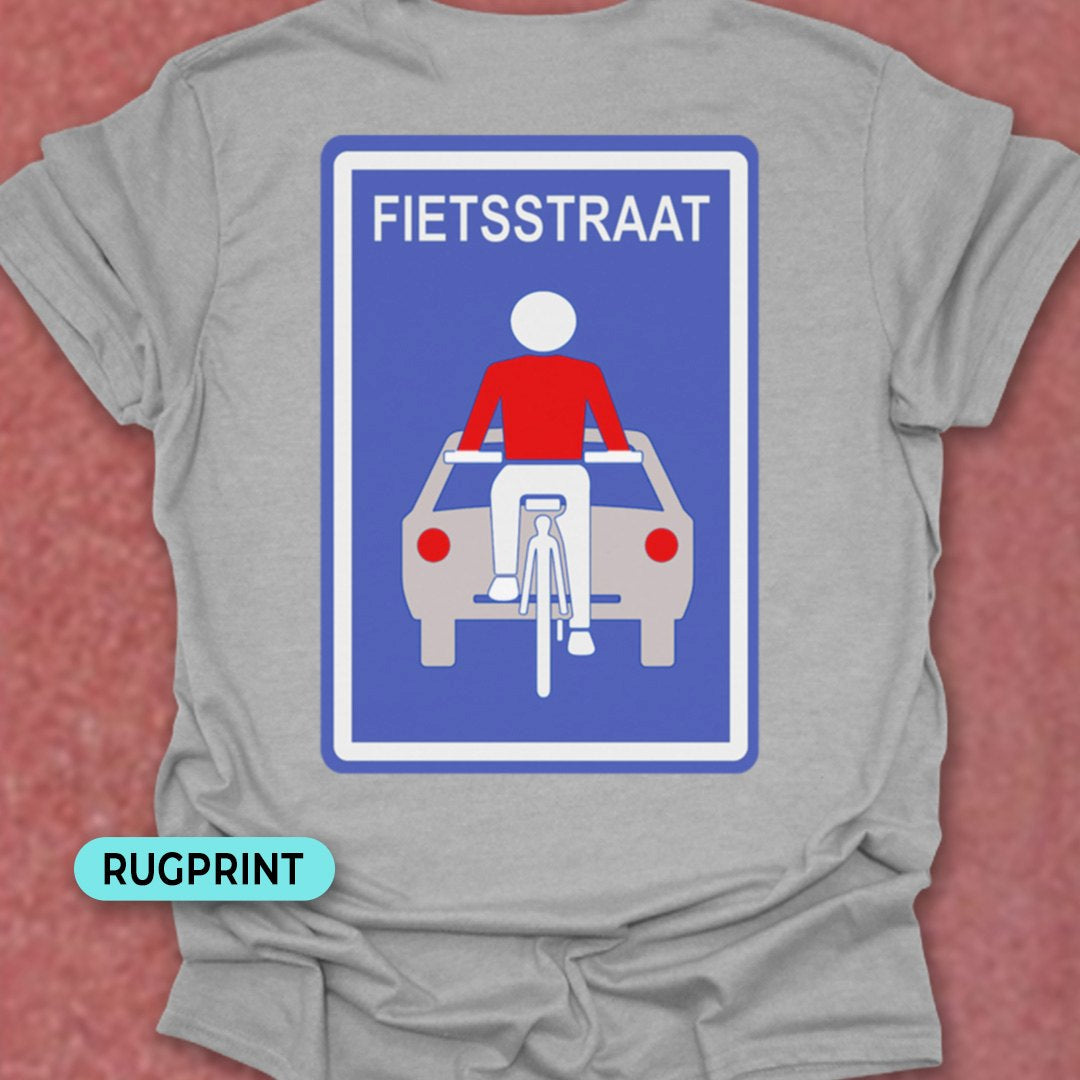 Fietsstraat rugprint T‑Shirt