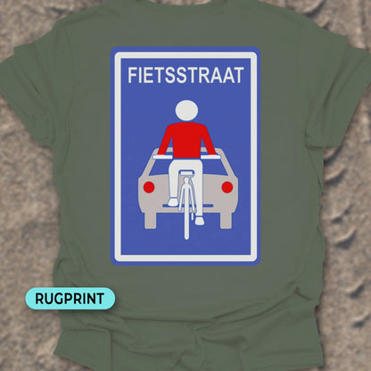 Fietsstraat rugprint T‑Shirt
