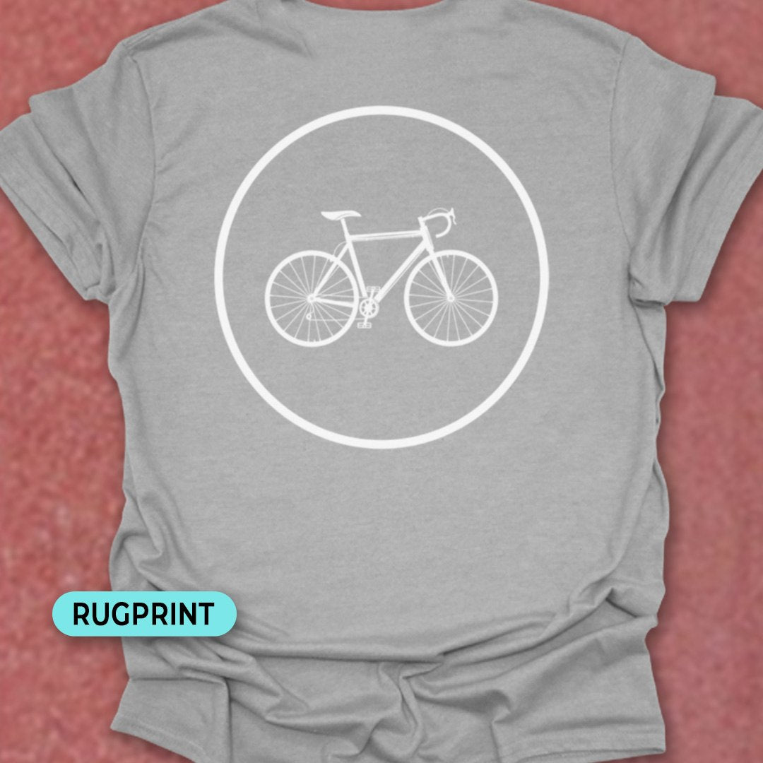 Racefietspad wit rugprint T‑Shirt