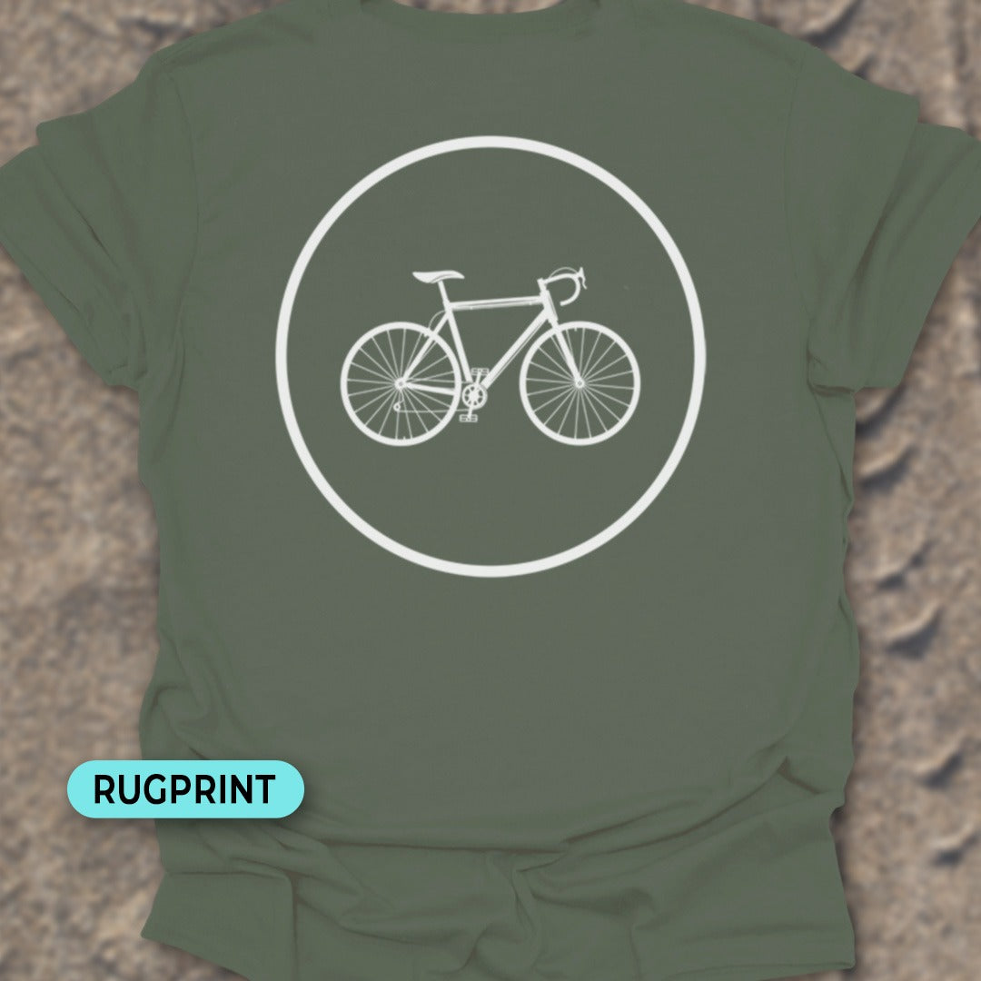 Racefietspad wit rugprint T‑Shirt