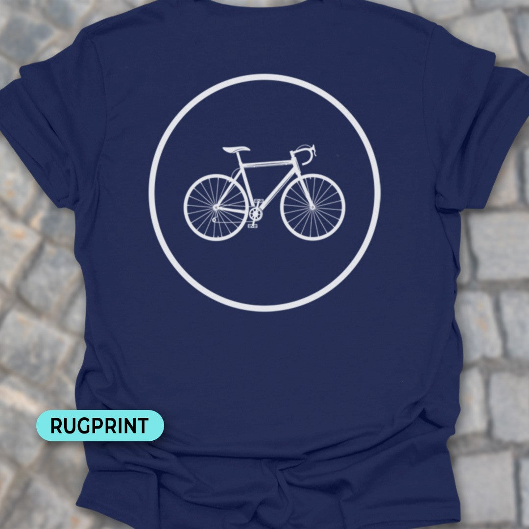 Racefietspad wit rugprint T‑Shirt