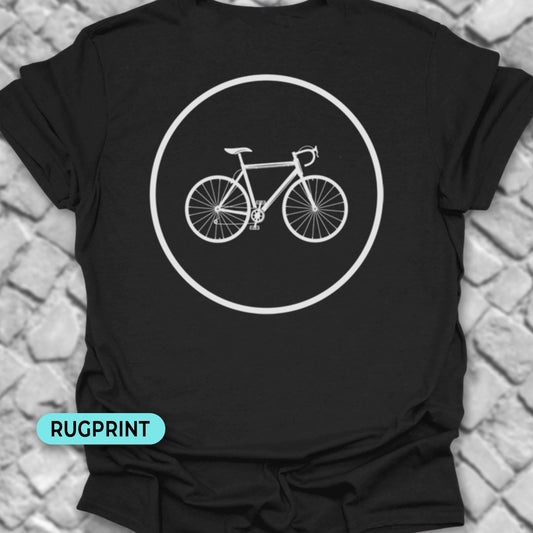 Racefietspad wit rugprint T‑Shirt