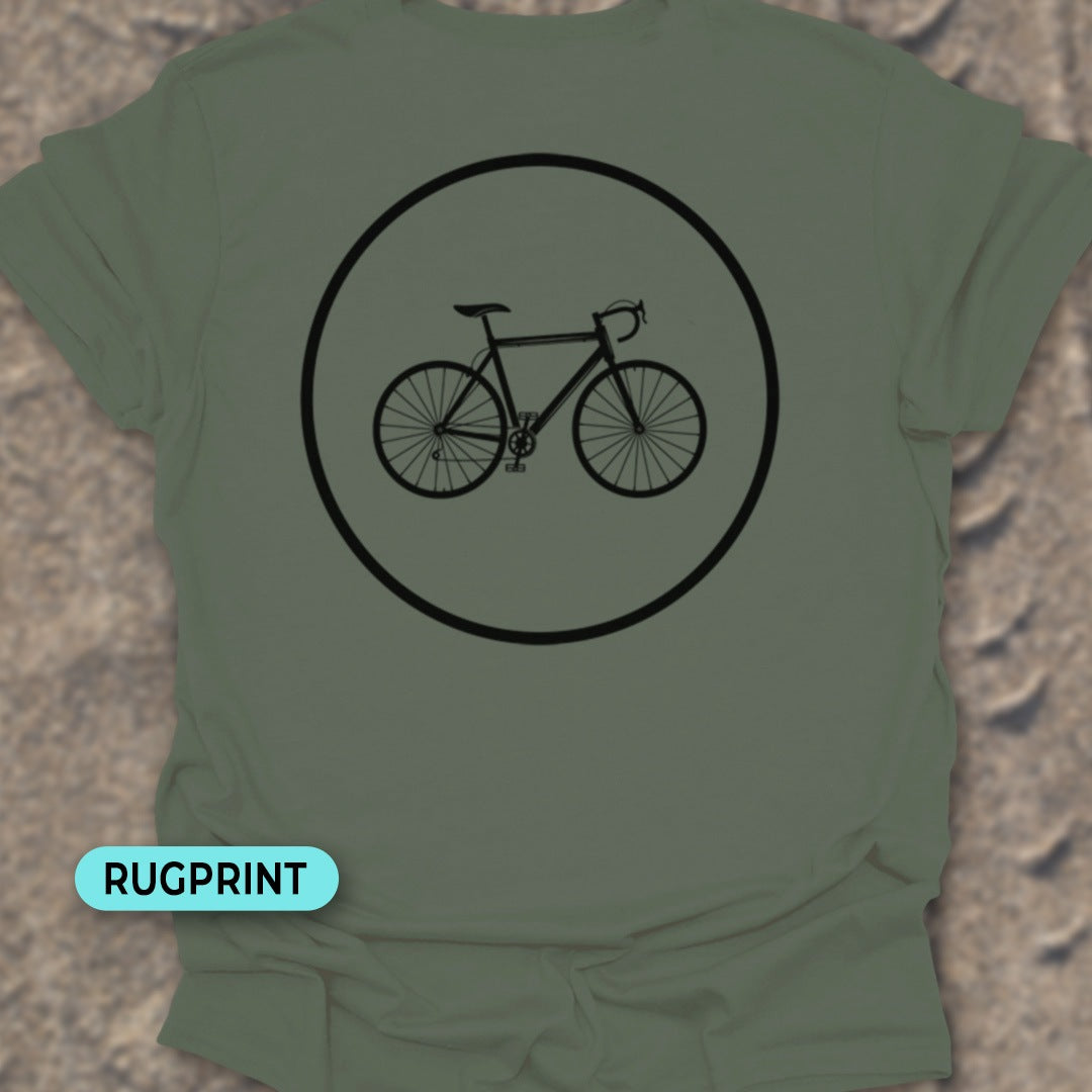 Racefietspad zwart rugprint T‑Shirt
