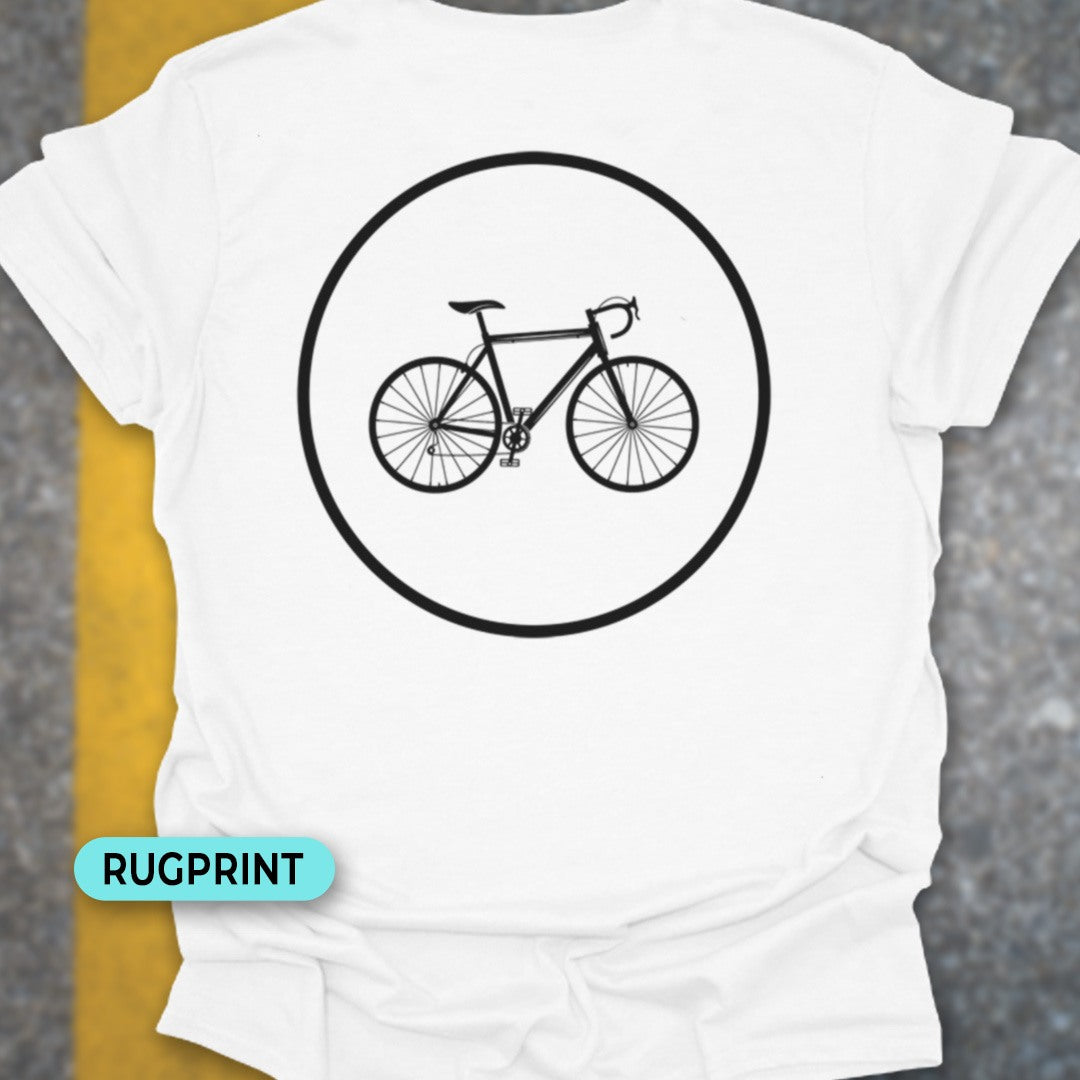 Racefietspad zwart rugprint T‑Shirt