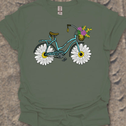 Fiets met madeliefwielen T‑Shirt