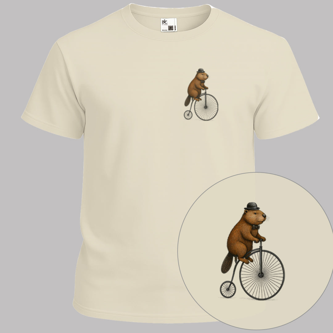 Bever op antieke fiets T‑Shirt