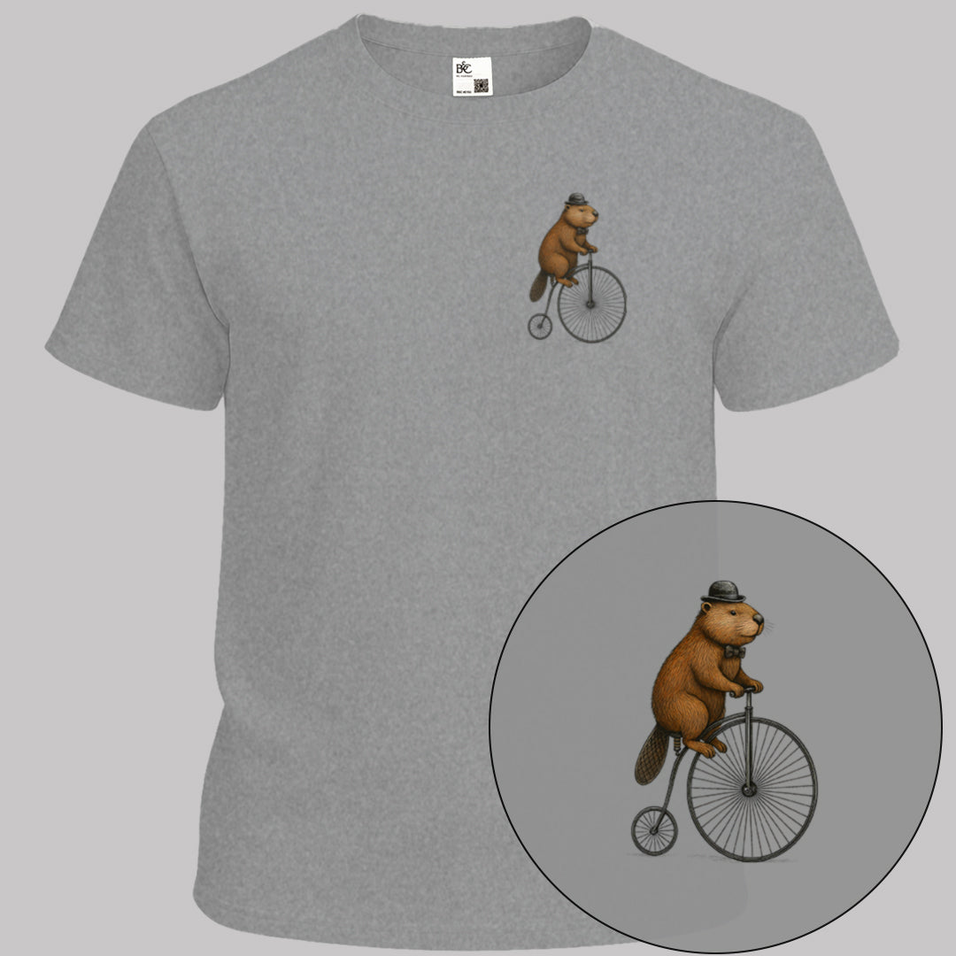 Bever op antieke fiets T‑Shirt