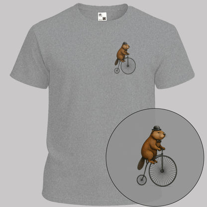 Bever op antieke fiets T‑Shirt