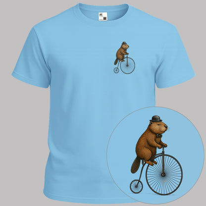 Bever op antieke fiets T‑Shirt