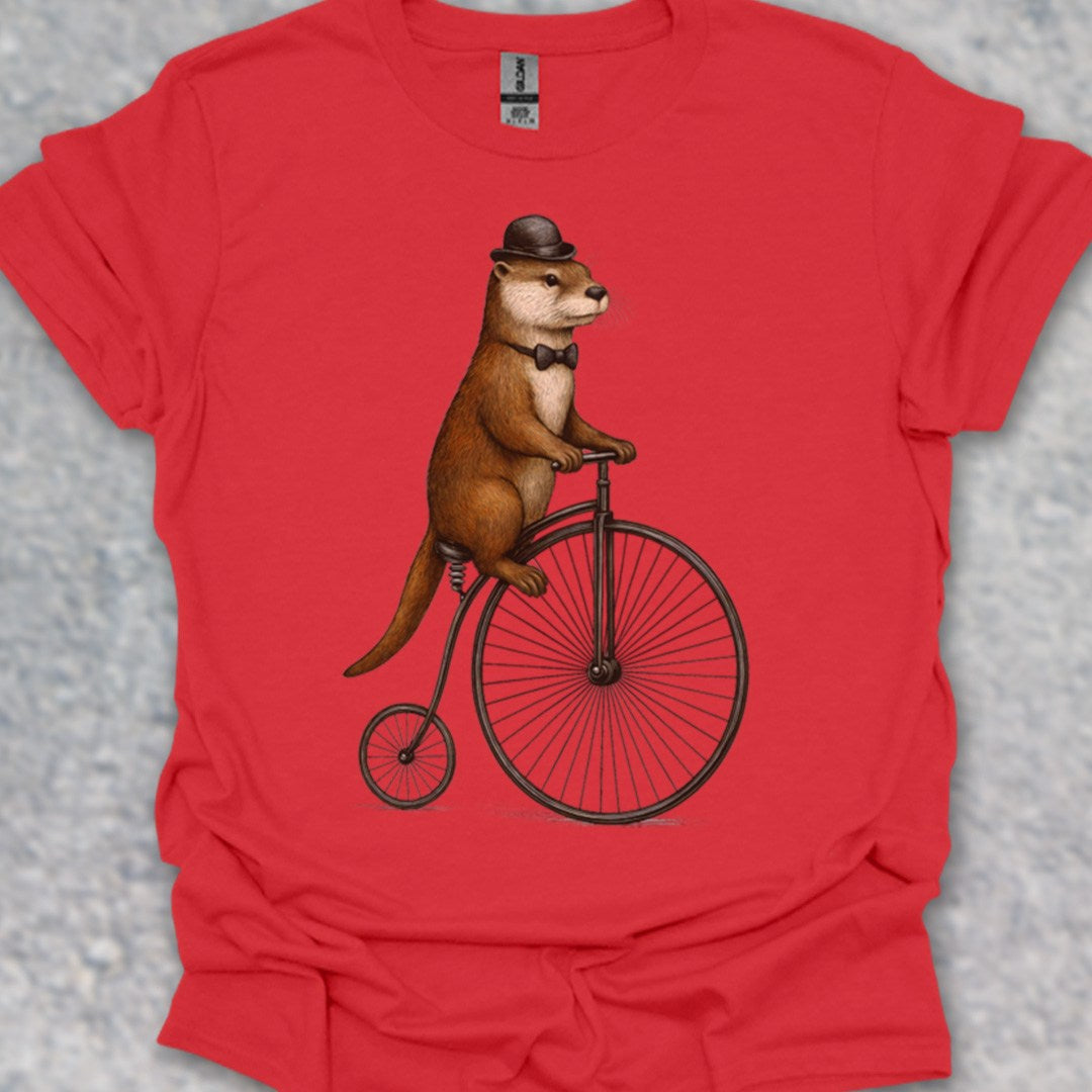 Otter op antieke fiets T‑Shirt