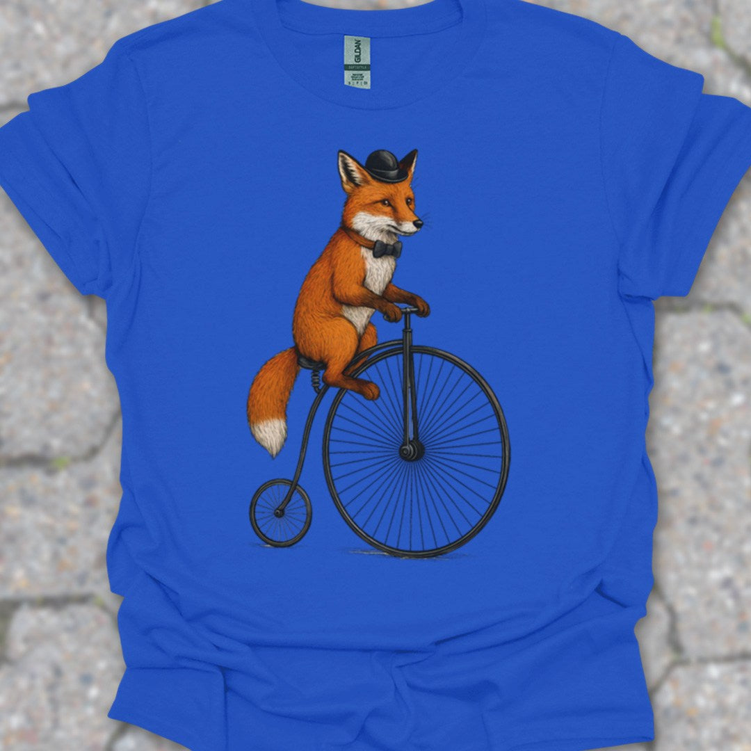 Vos op antieke fiets T‑Shirt