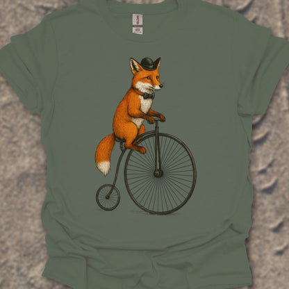 Vos op antieke fiets T‑Shirt