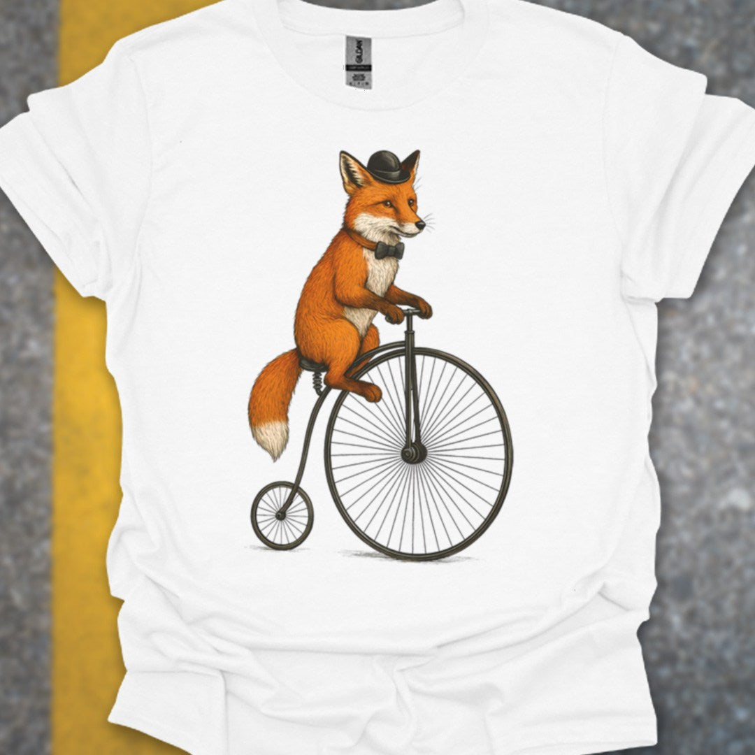 Vos op antieke fiets T‑Shirt