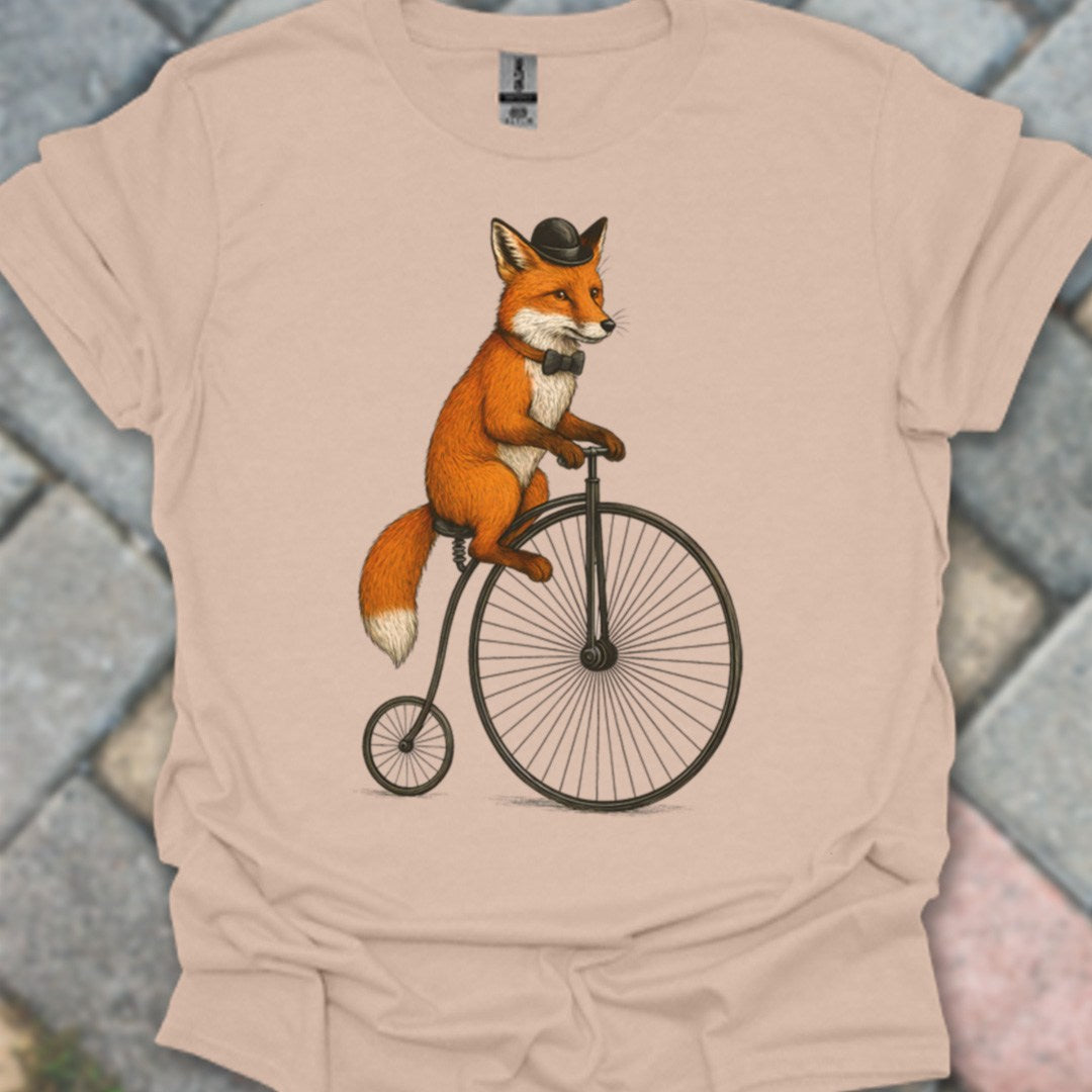 Vos op antieke fiets T‑Shirt