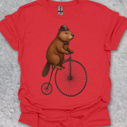 Bever op antieke fiets T‑Shirt