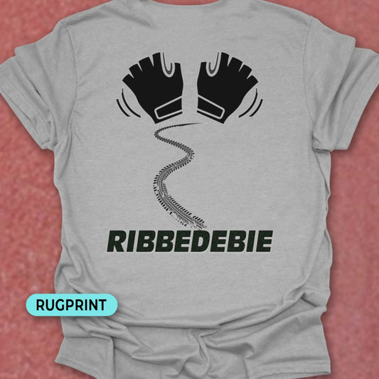 Ribbedebie zwaaien rugprint T‑Shirt