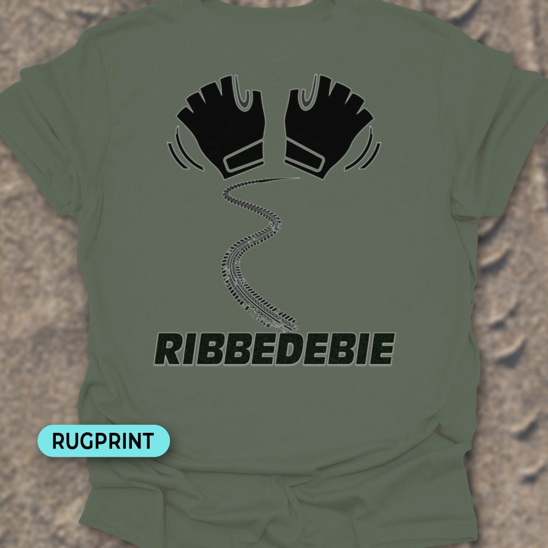 Ribbedebie zwaaien rugprint T‑Shirt