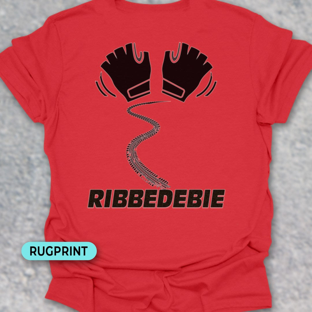 Ribbedebie zwaaien rugprint T‑Shirt