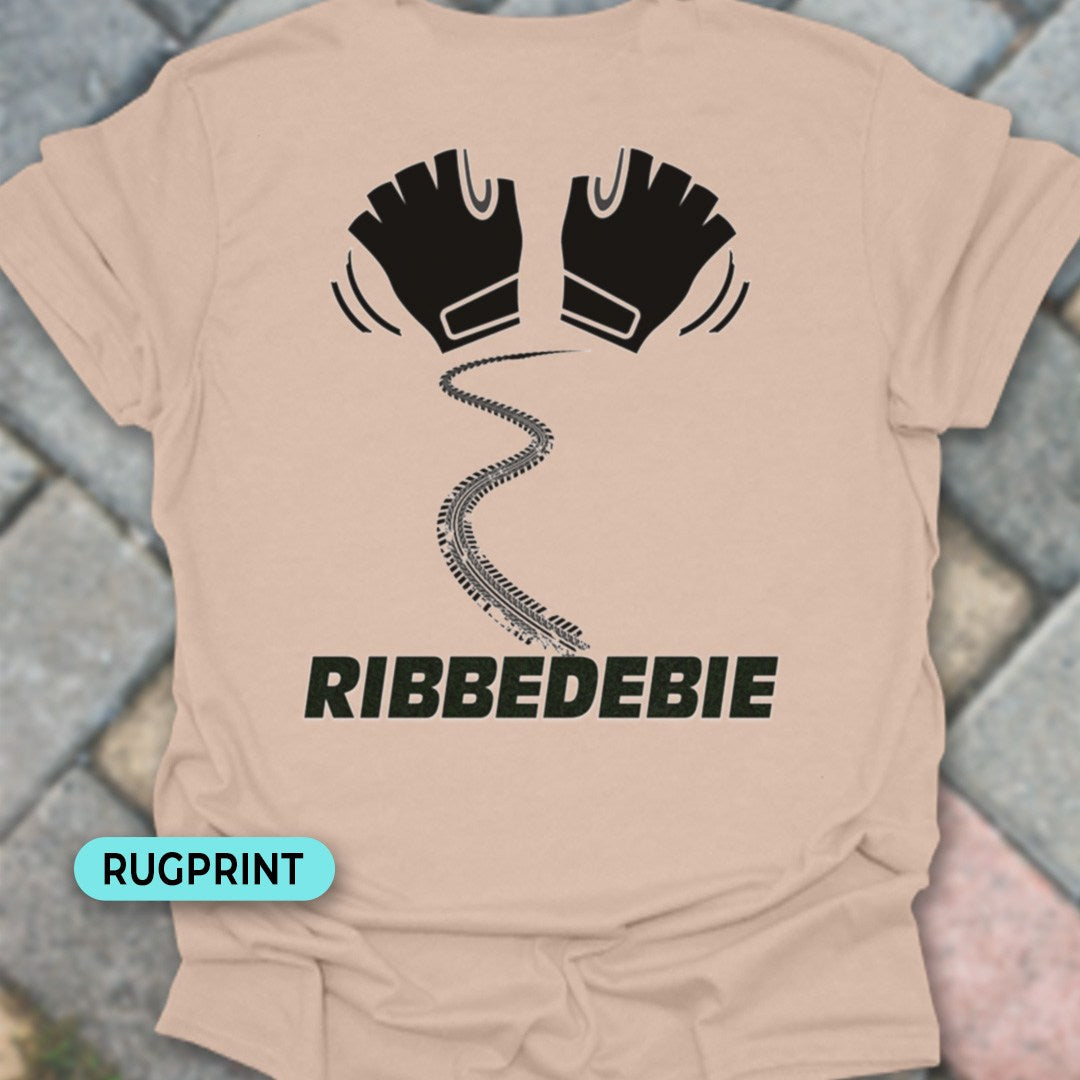Ribbedebie zwaaien rugprint T‑Shirt