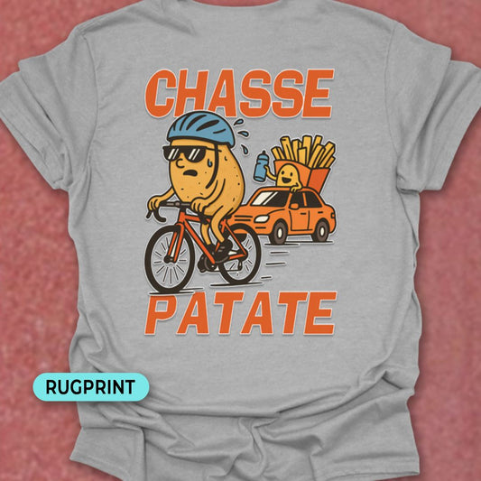 Chasse Patate met bezemwagen (rood) rugprint T-Shirt
