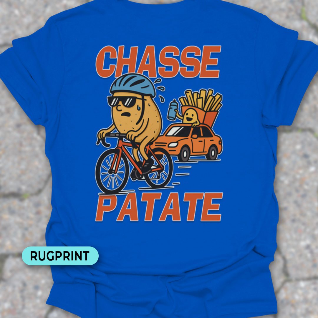Chasse Patate met bezemwagen (rood) rugprint T-Shirt