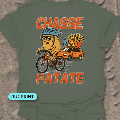 Chasse Patate met bezemwagen (rood) rugprint T-Shirt