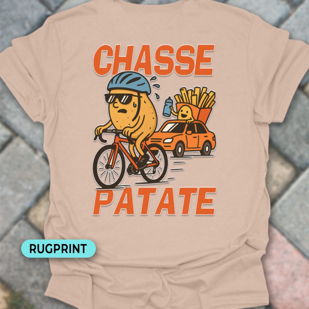 Chasse Patate met bezemwagen (rood) rugprint T-Shirt